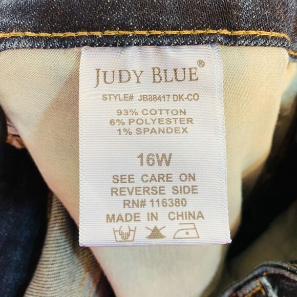 Judy Blue Skinny Jeans Women’s 16W Dark Wash Plus Size Stretch Denim Pants - Picture 4 of 11